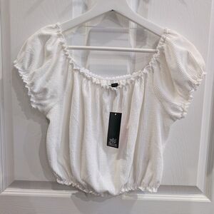 NWT Wild Fable Puff Sleeve Crop Top